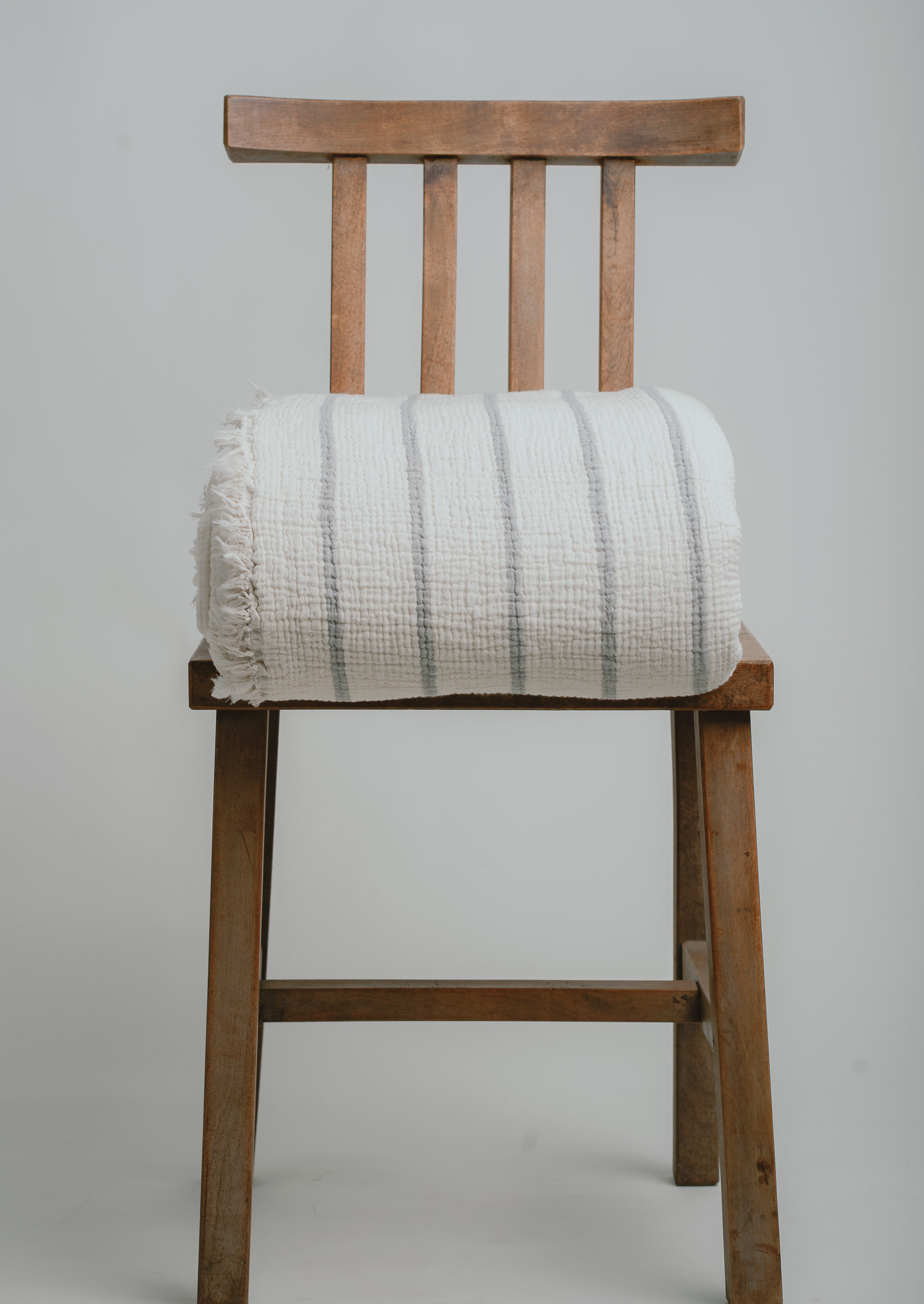 Queen Striped Muslin Blanket
