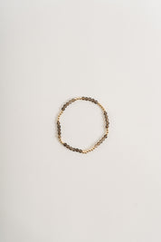 Gold & Smokey Quartz Stretchy Bracelet