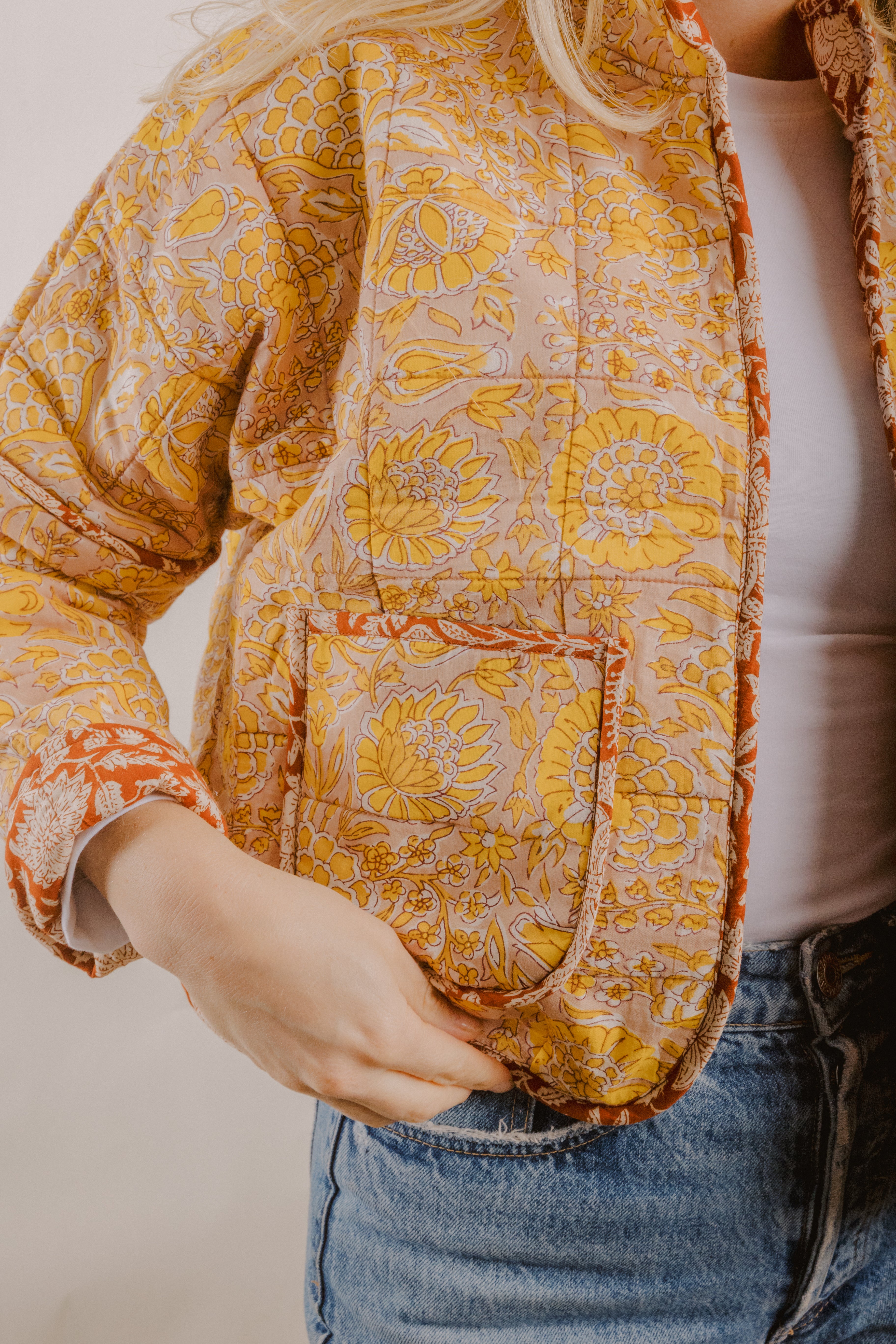 Peach Foster Quilted Jacket