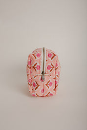 Pink Floral Quilted Pouch