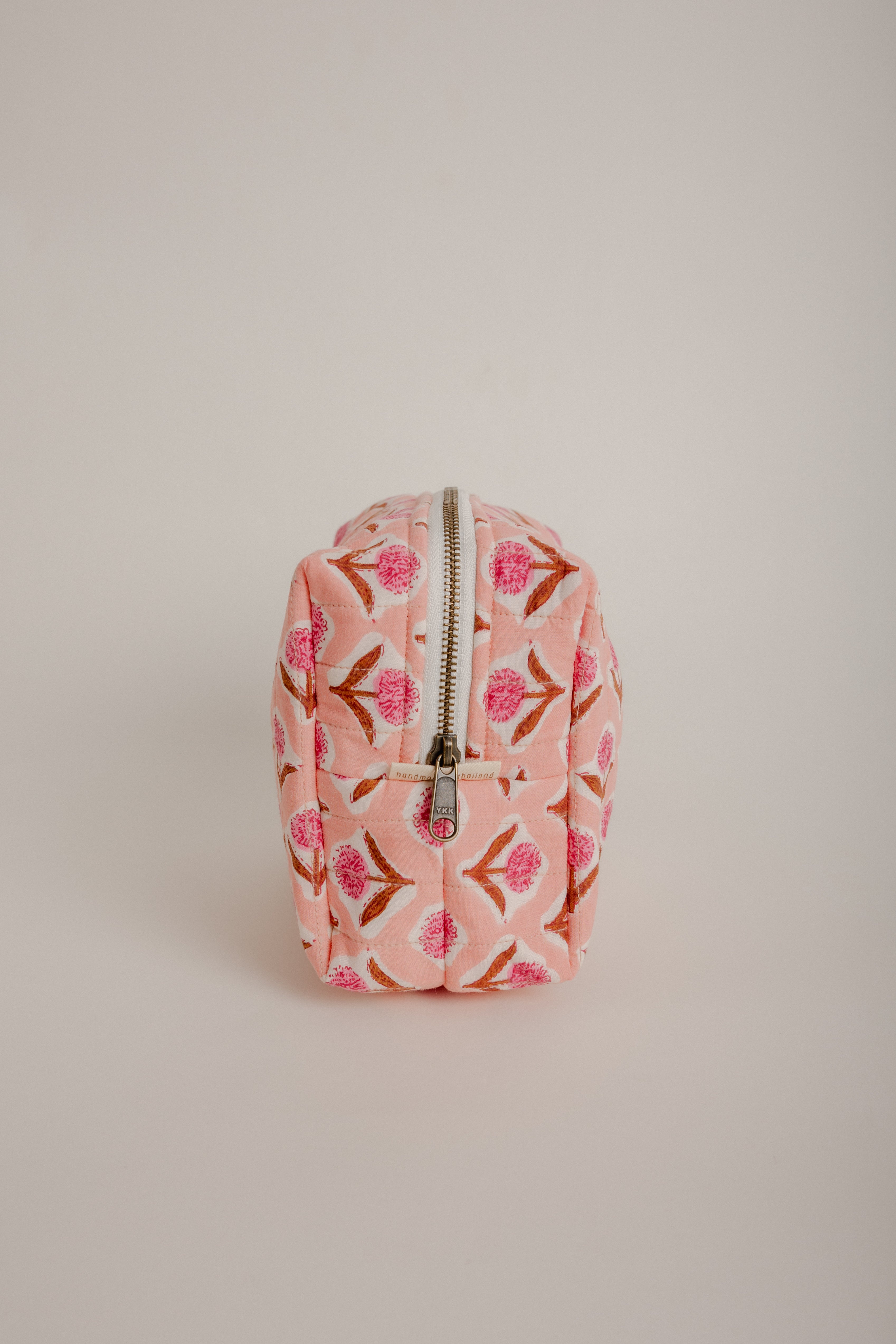 Pink Floral Quilted Pouch