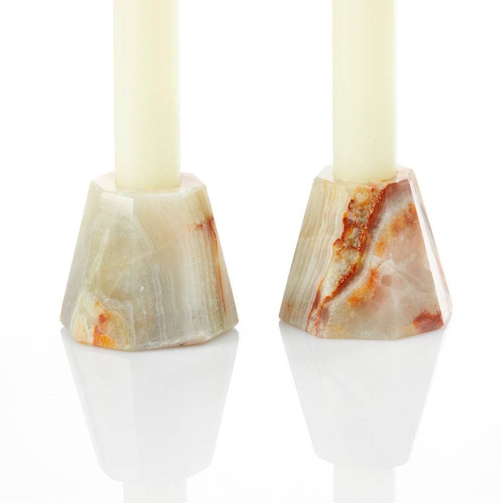 Onyx Taper Candle Holders - Set of 2