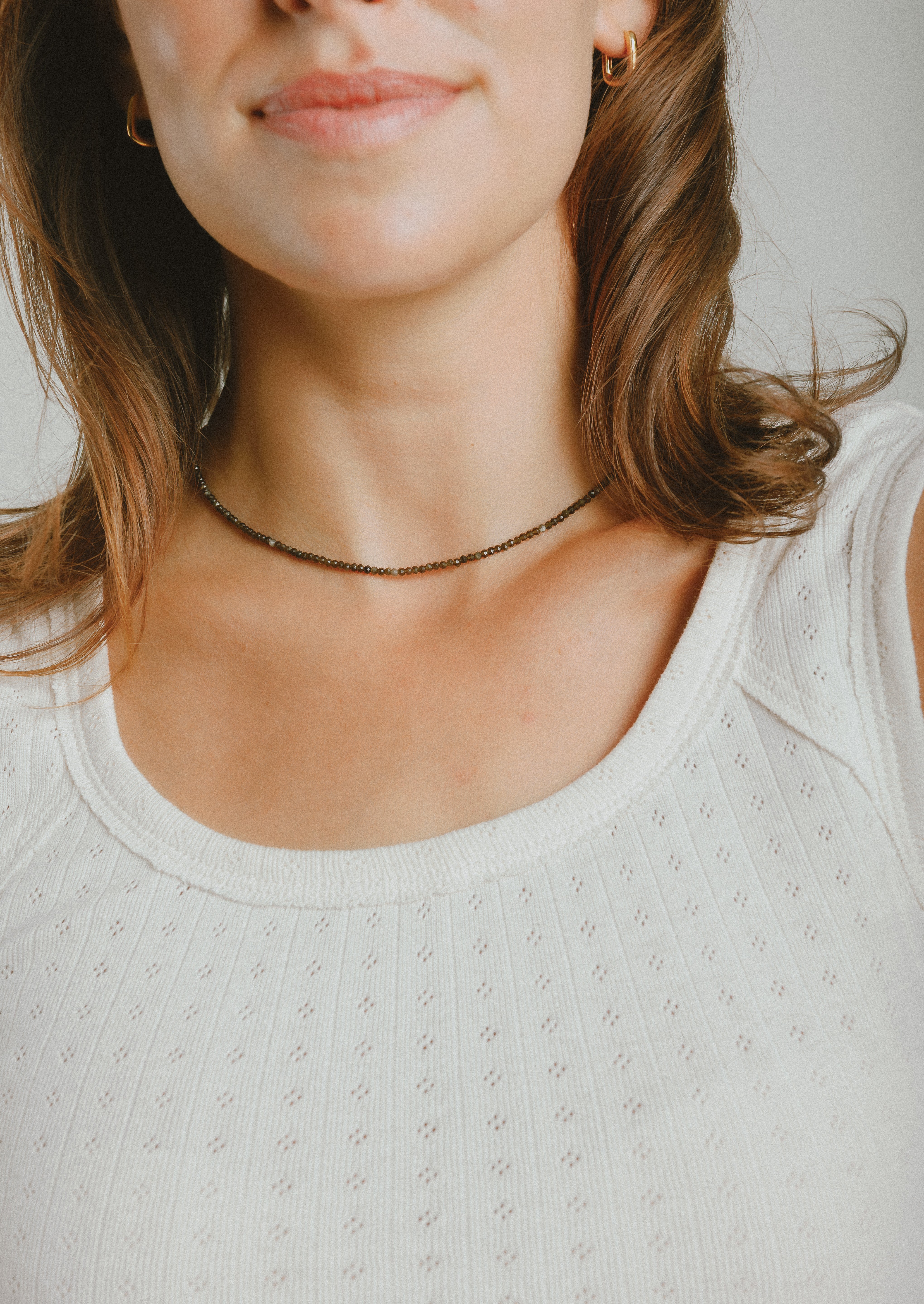 Solene Necklace - Gold Obsidian