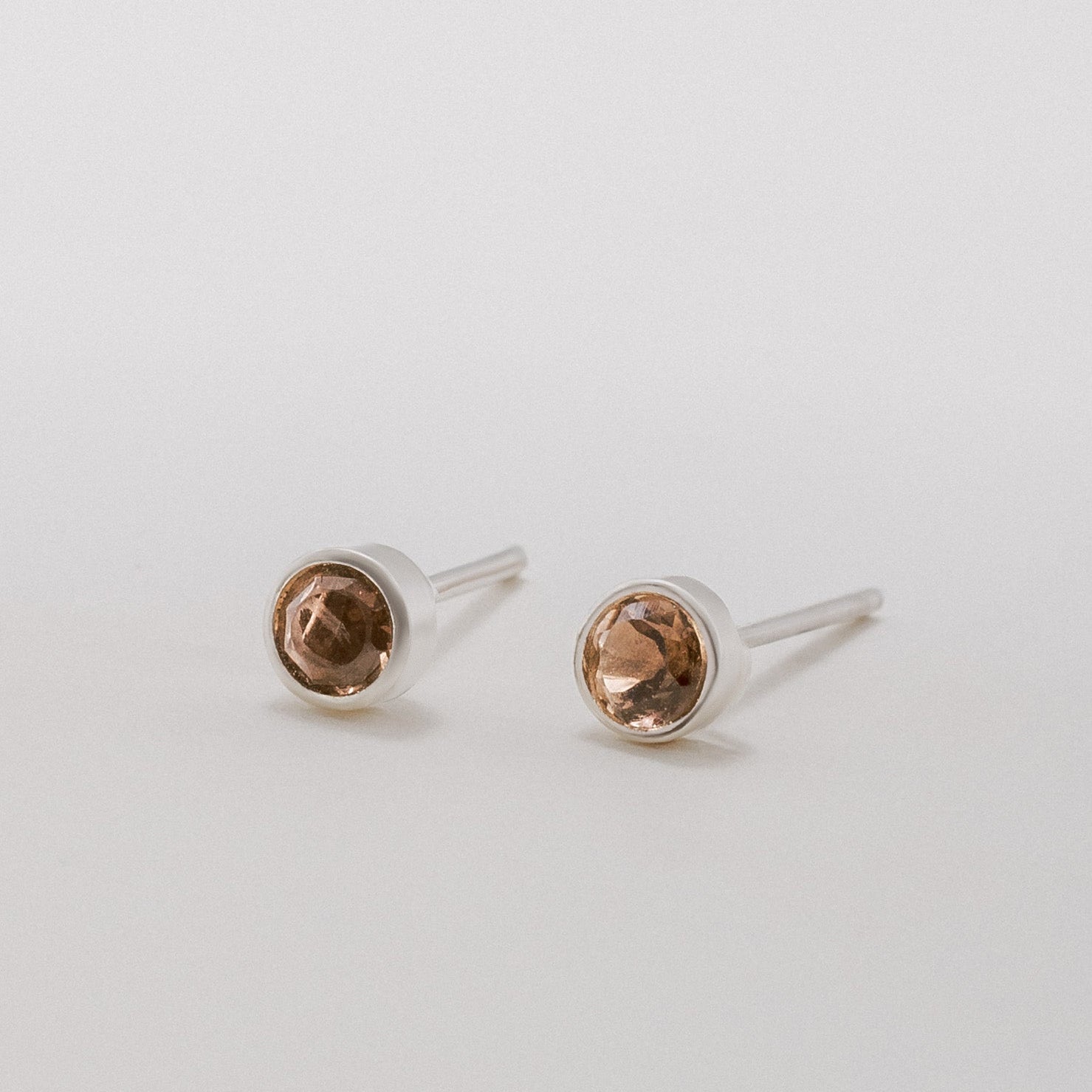 Smokey Quartz Stud Earring