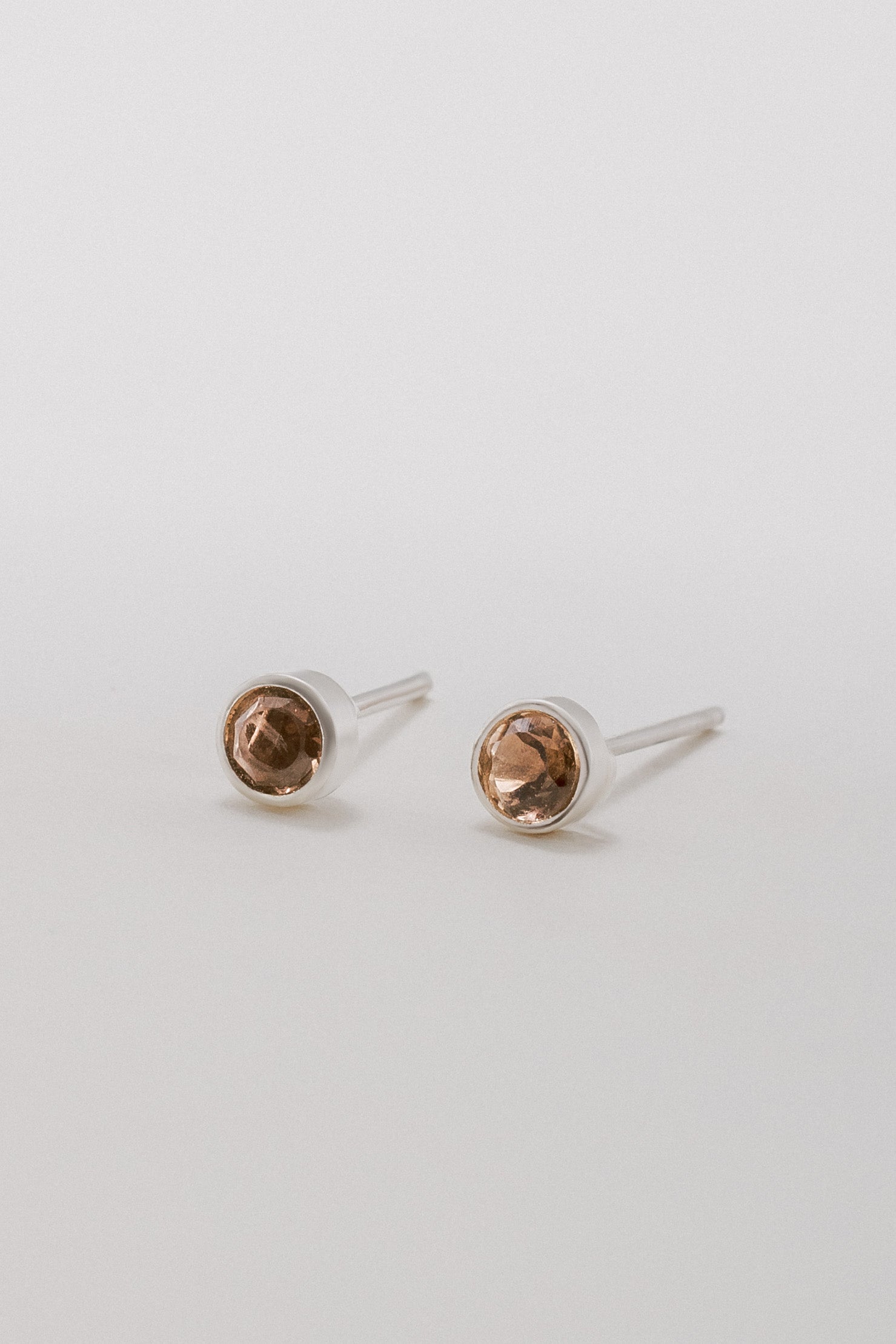 Smokey Quartz Stud Earring