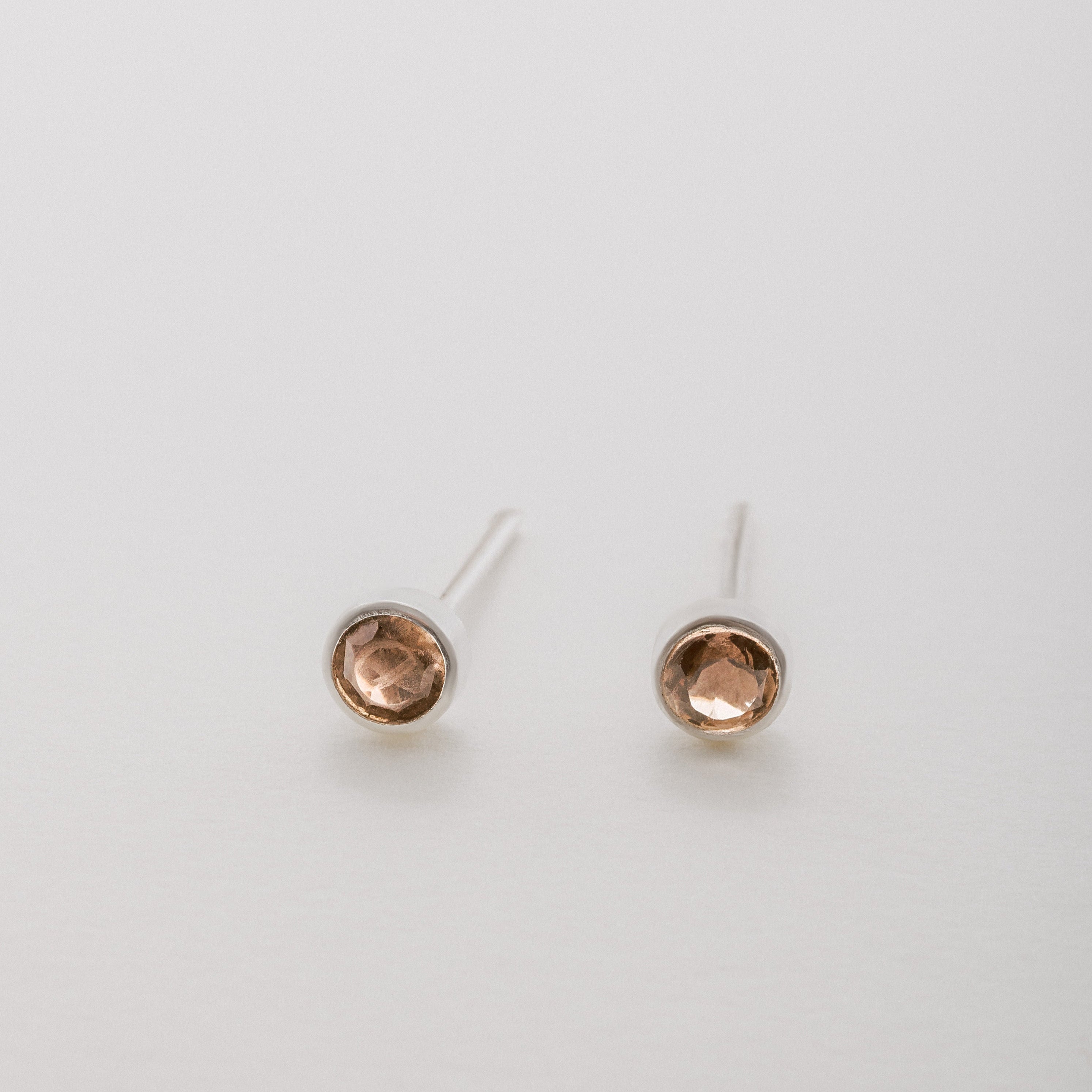 Smokey Quartz Stud Earring