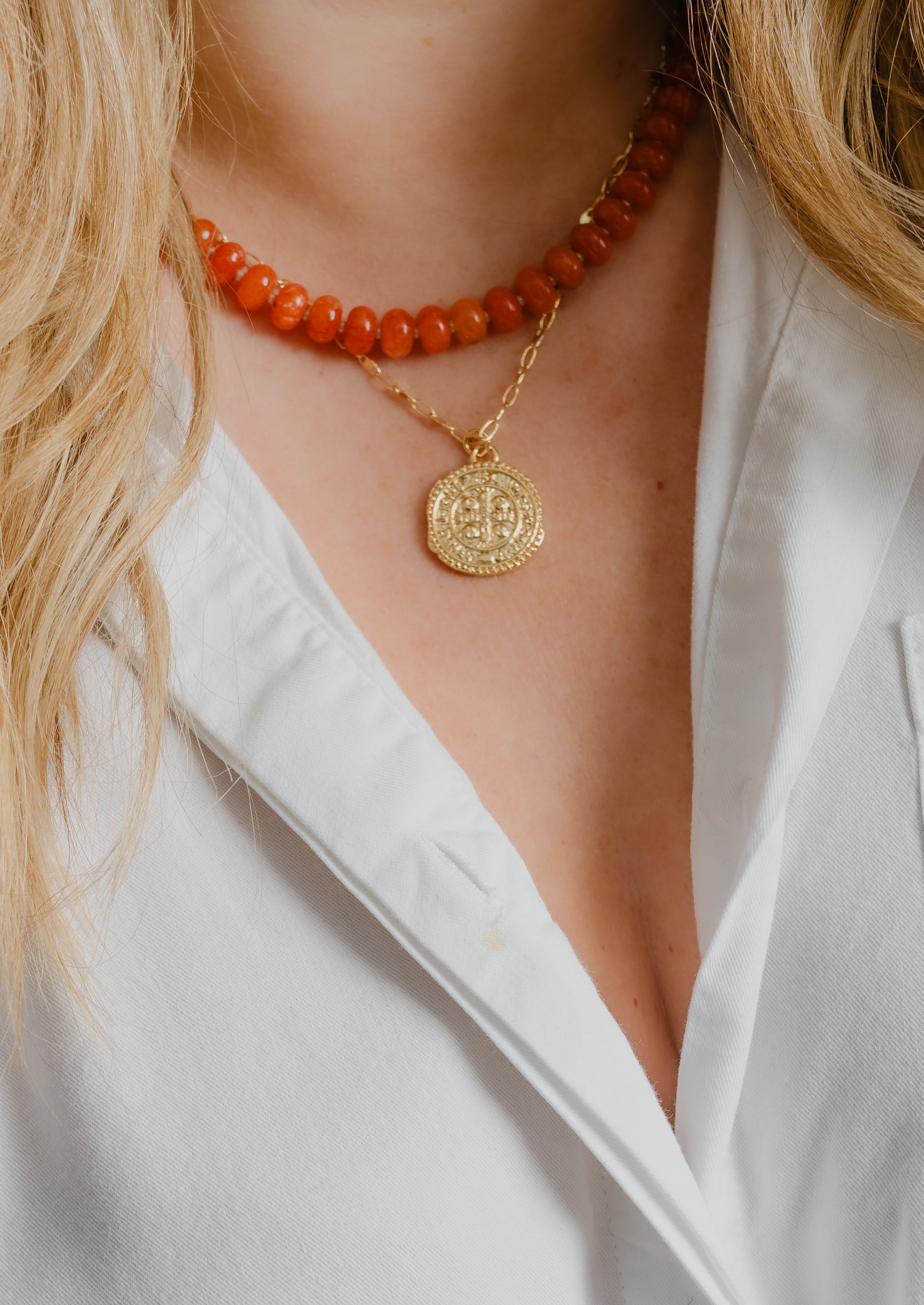 Candy Necklace -Tangerine Jade