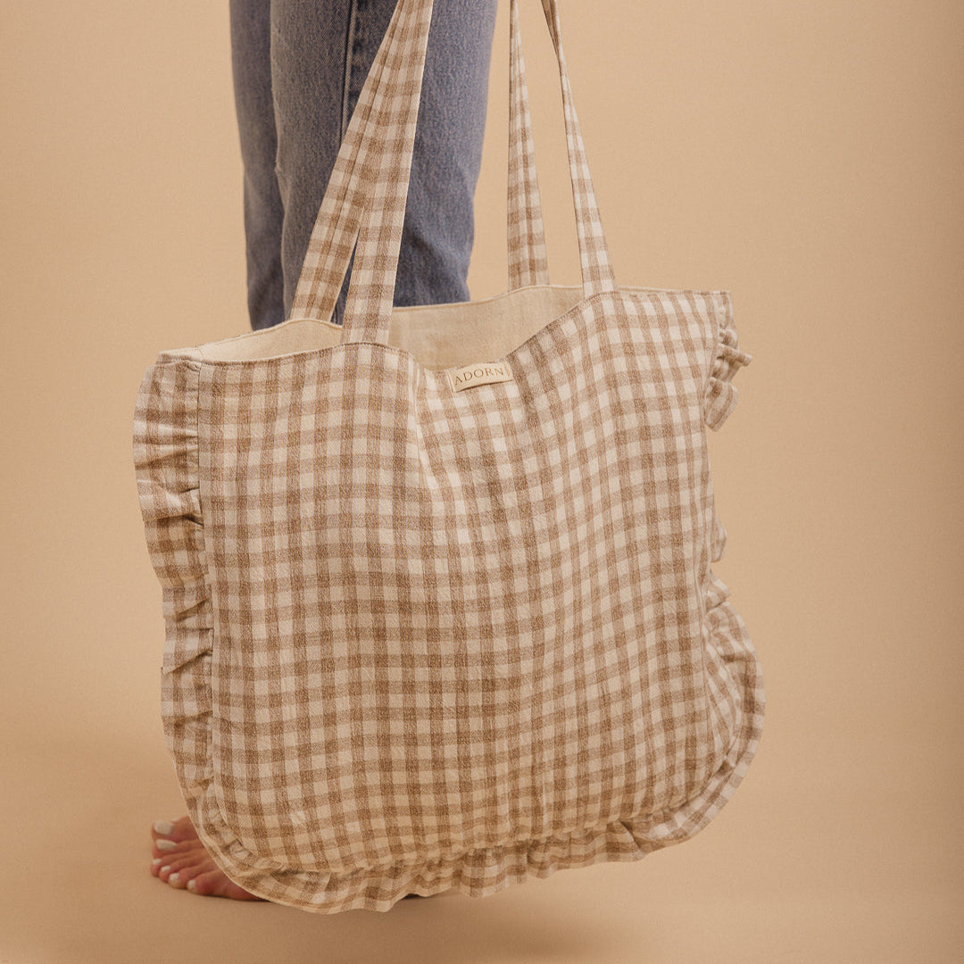 Gingham Market Bag