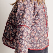 Navy Floral Quilted Jacket