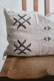 Cactus Silk Pillow - Salt & Pepper