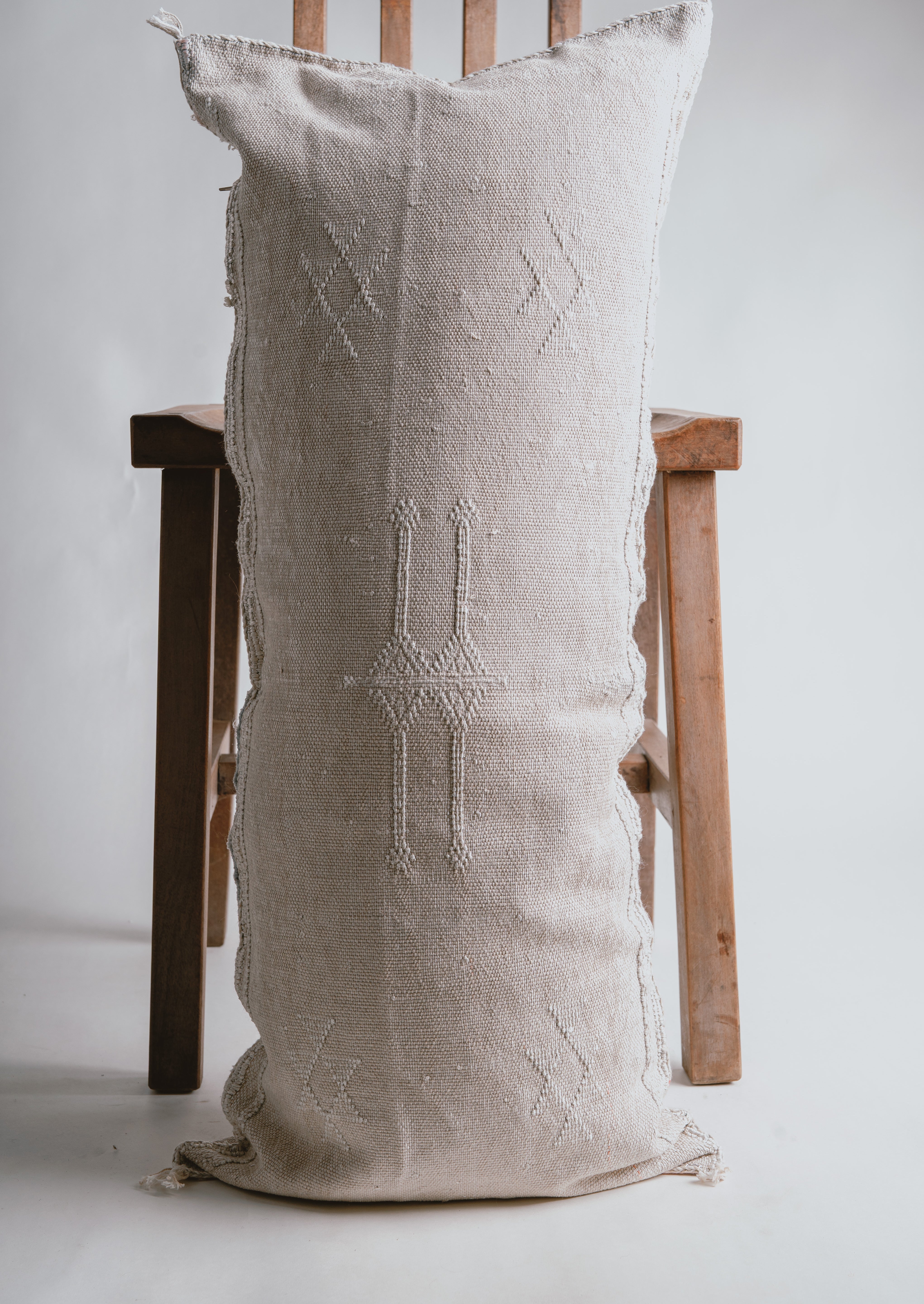 Cactus Silk Pillow - Turquoise & Cream