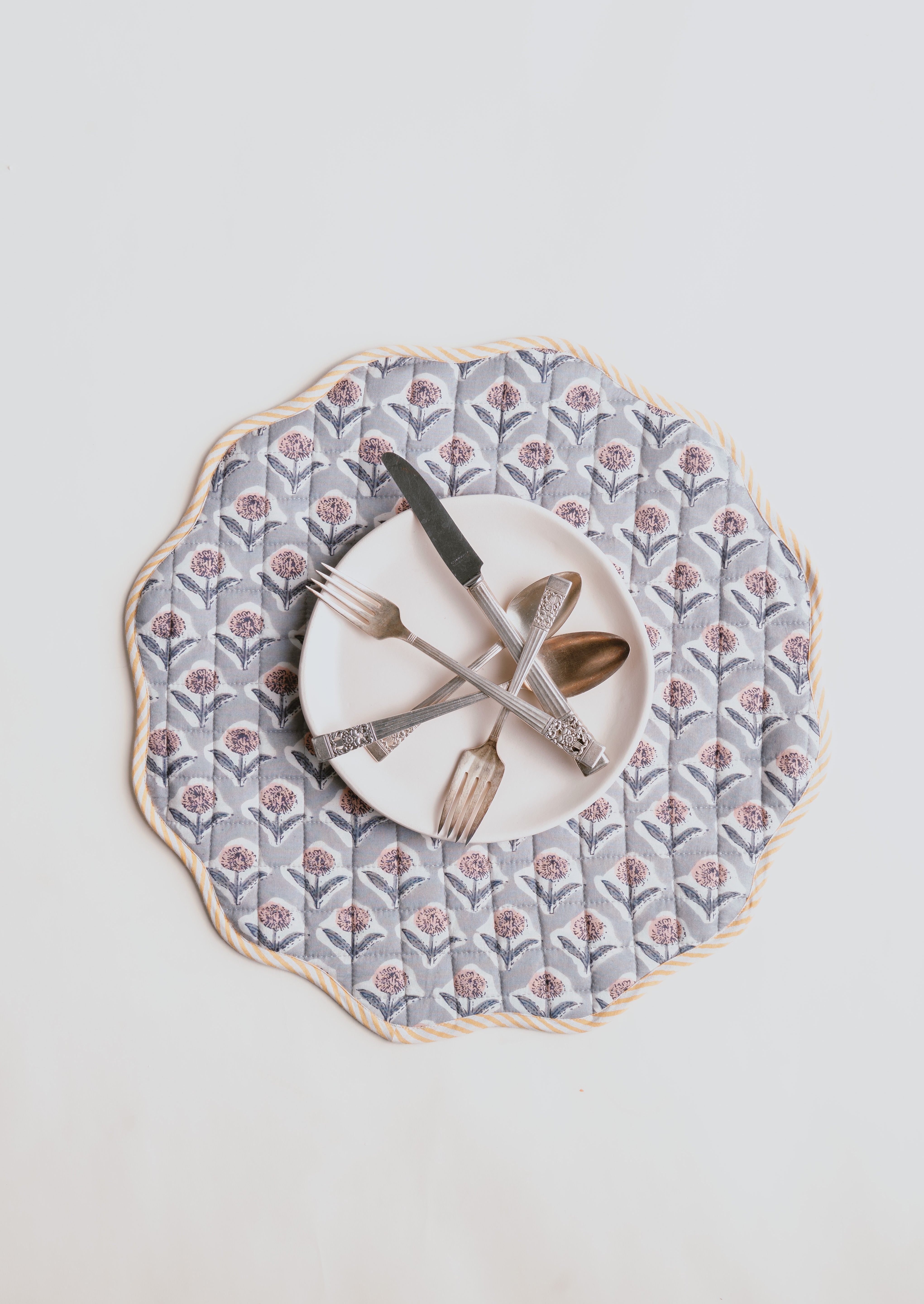 Quilted Placemat - Blue Wildflower