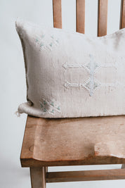 Cactus Silk Pillow - Turquoise & Cream