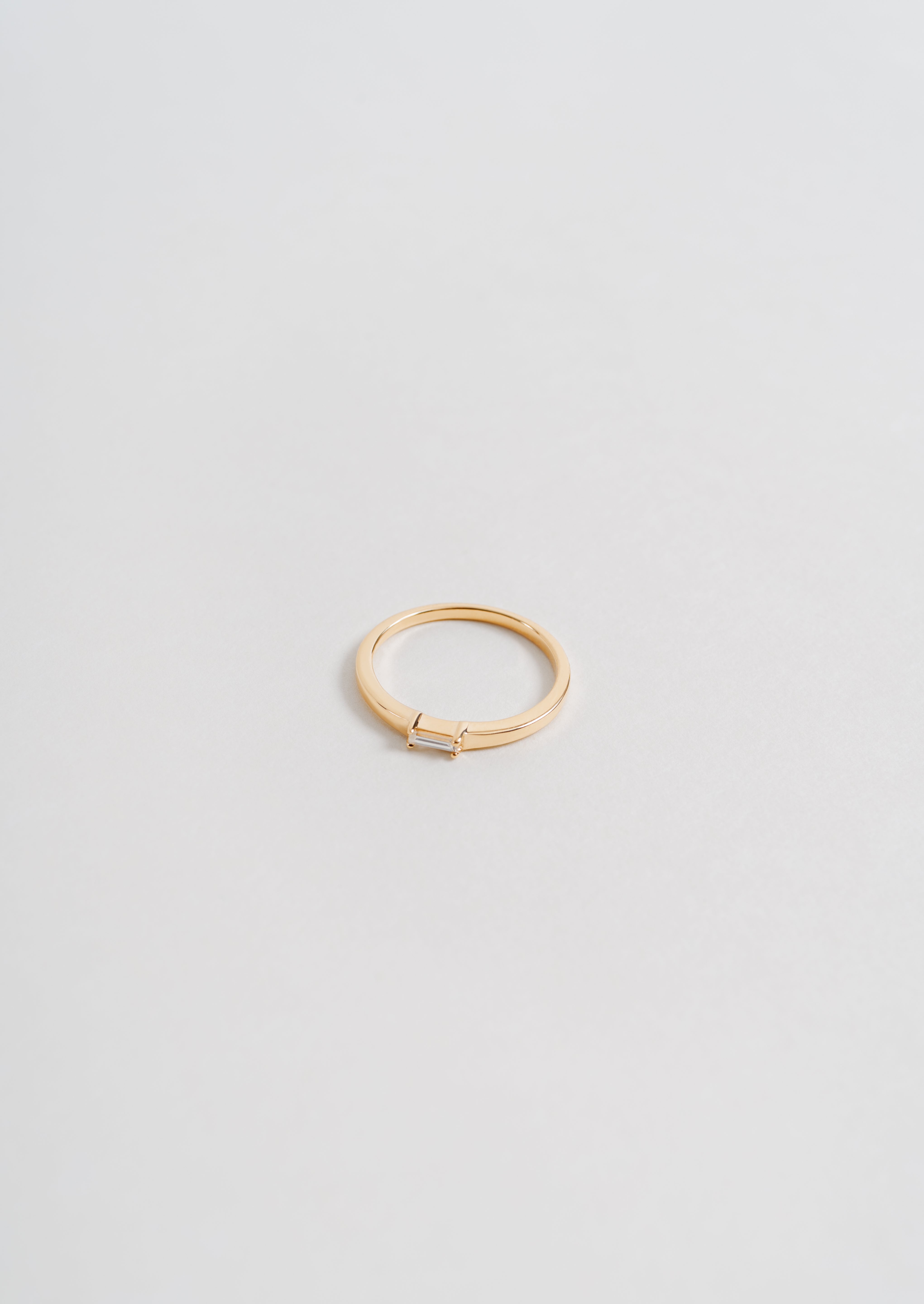 14k Solid Gold Baguette Stacking Ring