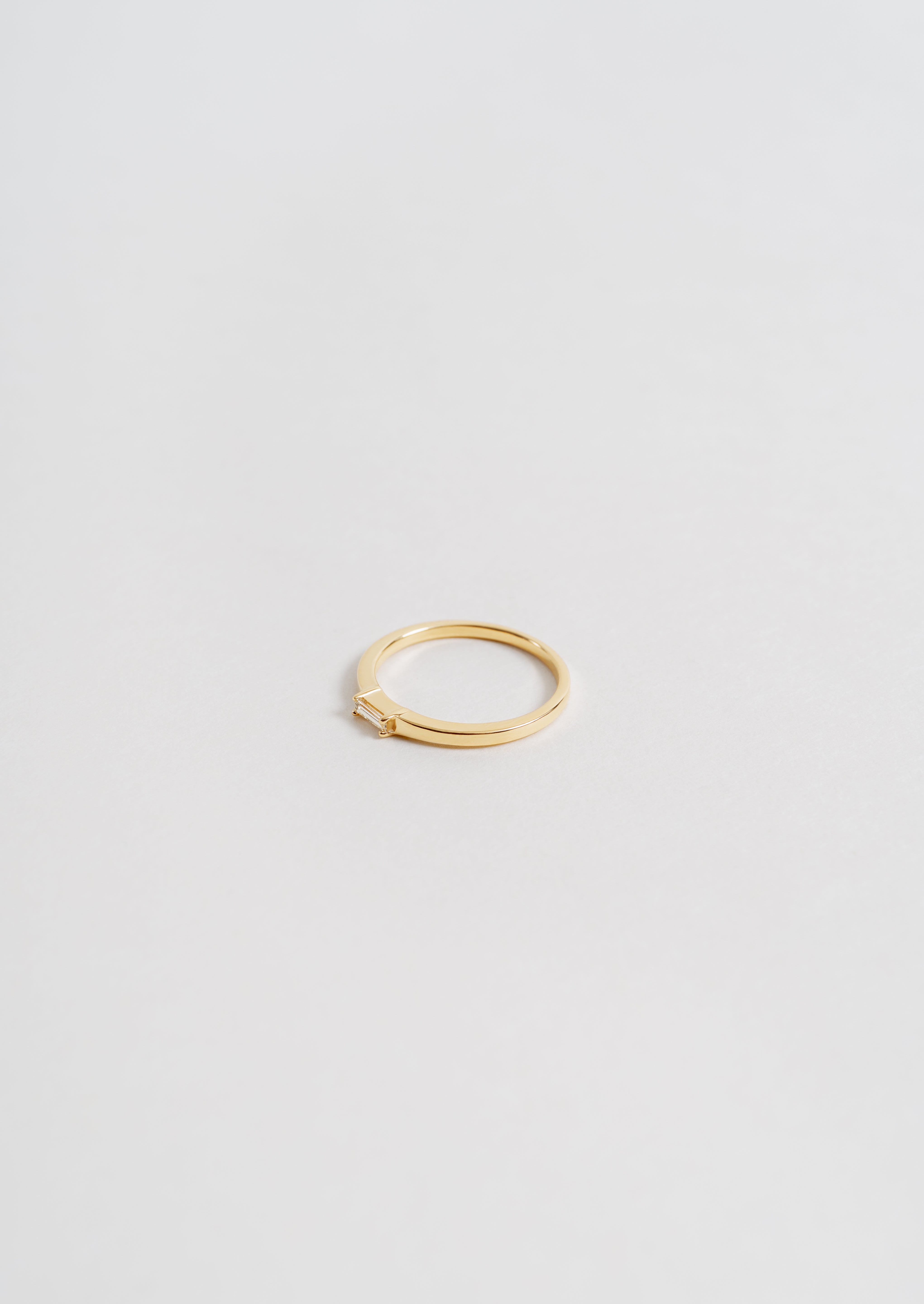 14k Solid Gold Baguette Stacking Ring