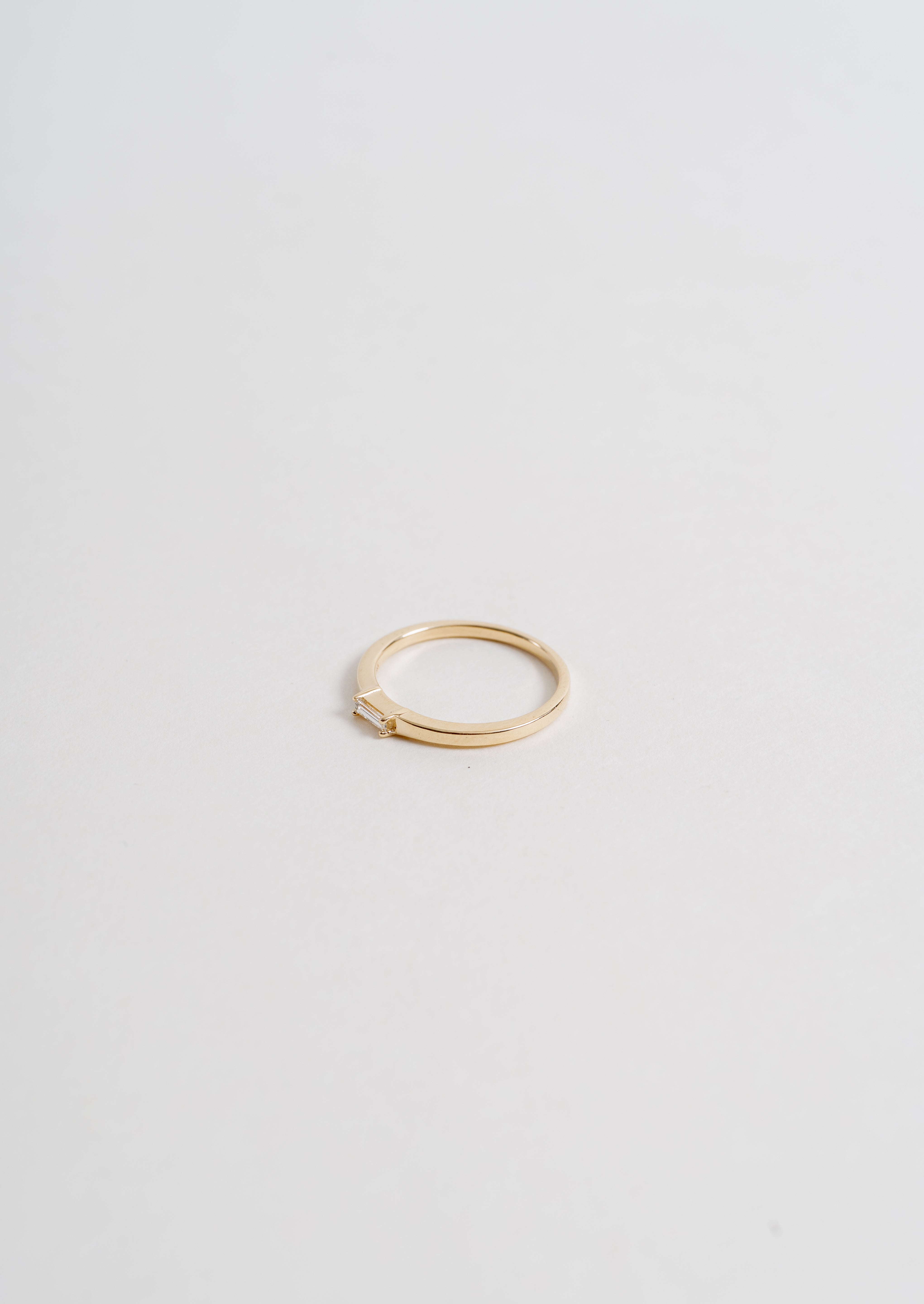 14k Solid Gold Baguette Stacking Ring