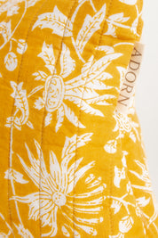 Mustard Floral Quilted Pouch