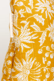 Mustard Floral Quilted Pouch