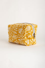 Mustard Floral Quilted Pouch