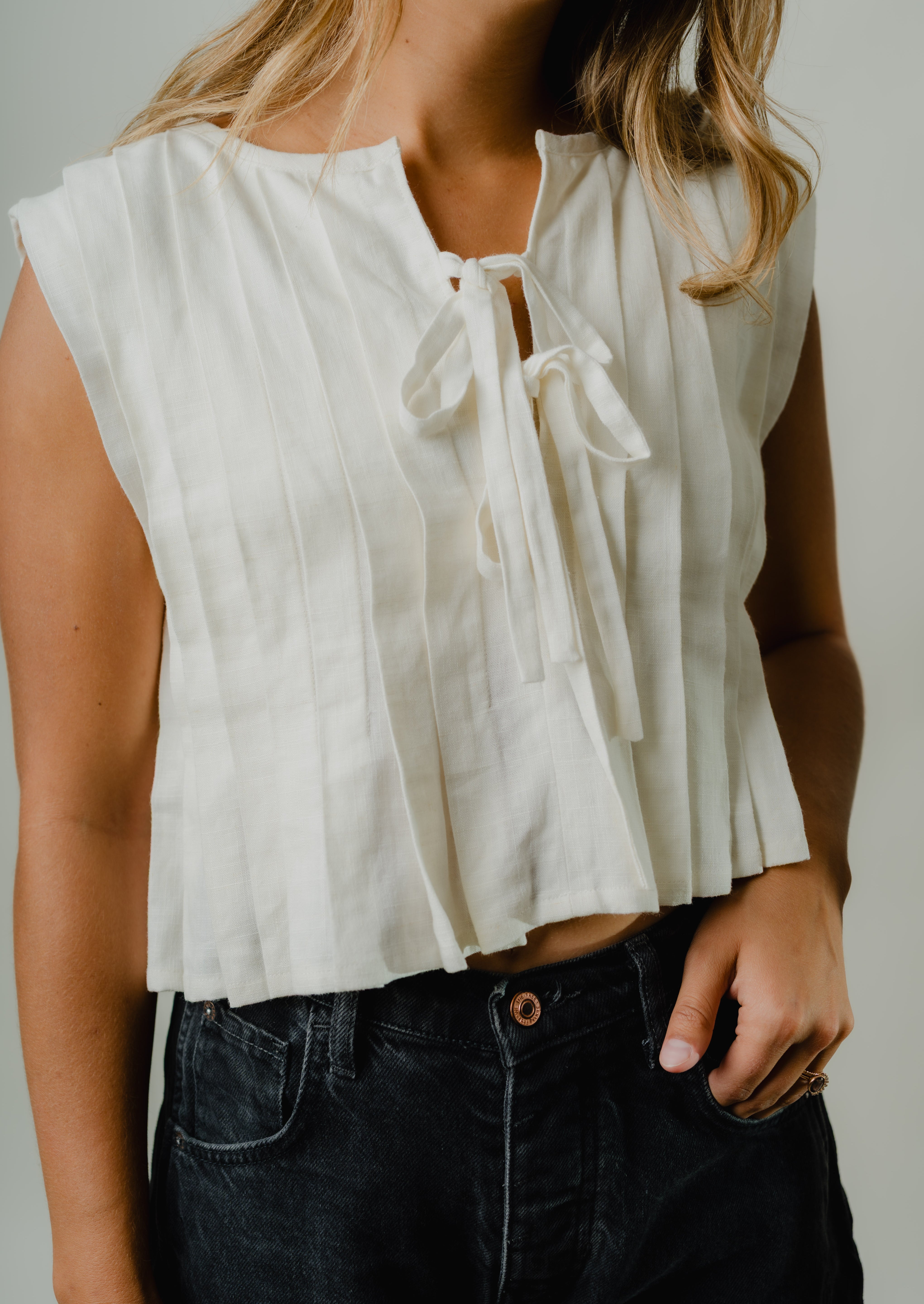 Peyton's Pleats & Bows Shirt