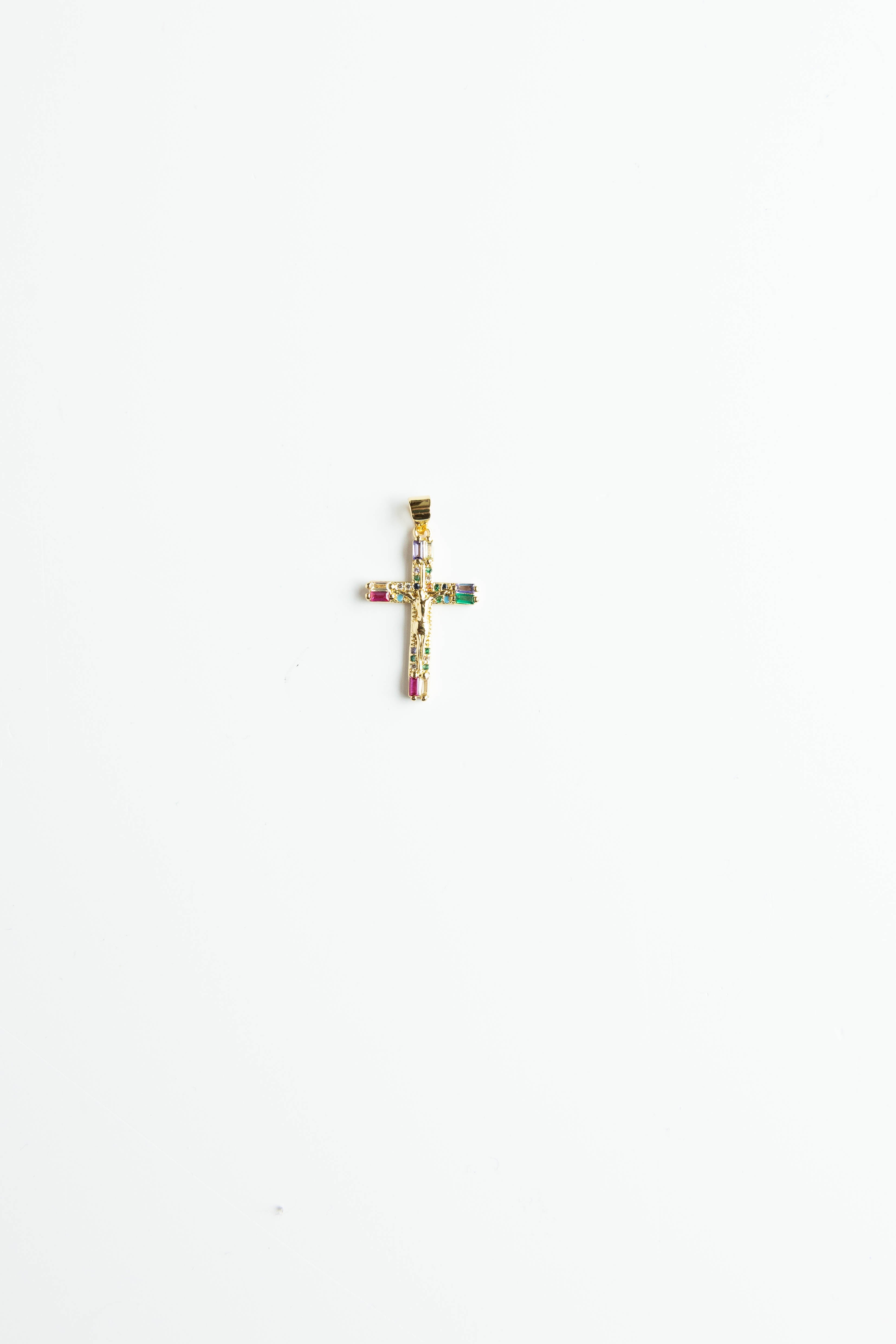 Cross of Many Colors Charm