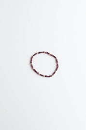 Gold & Purple Garnet Stretchy Bracelet