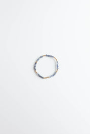 Gold & Blue Lolite Stretchy Bracelet