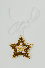 Beaded Olive Star Ornament