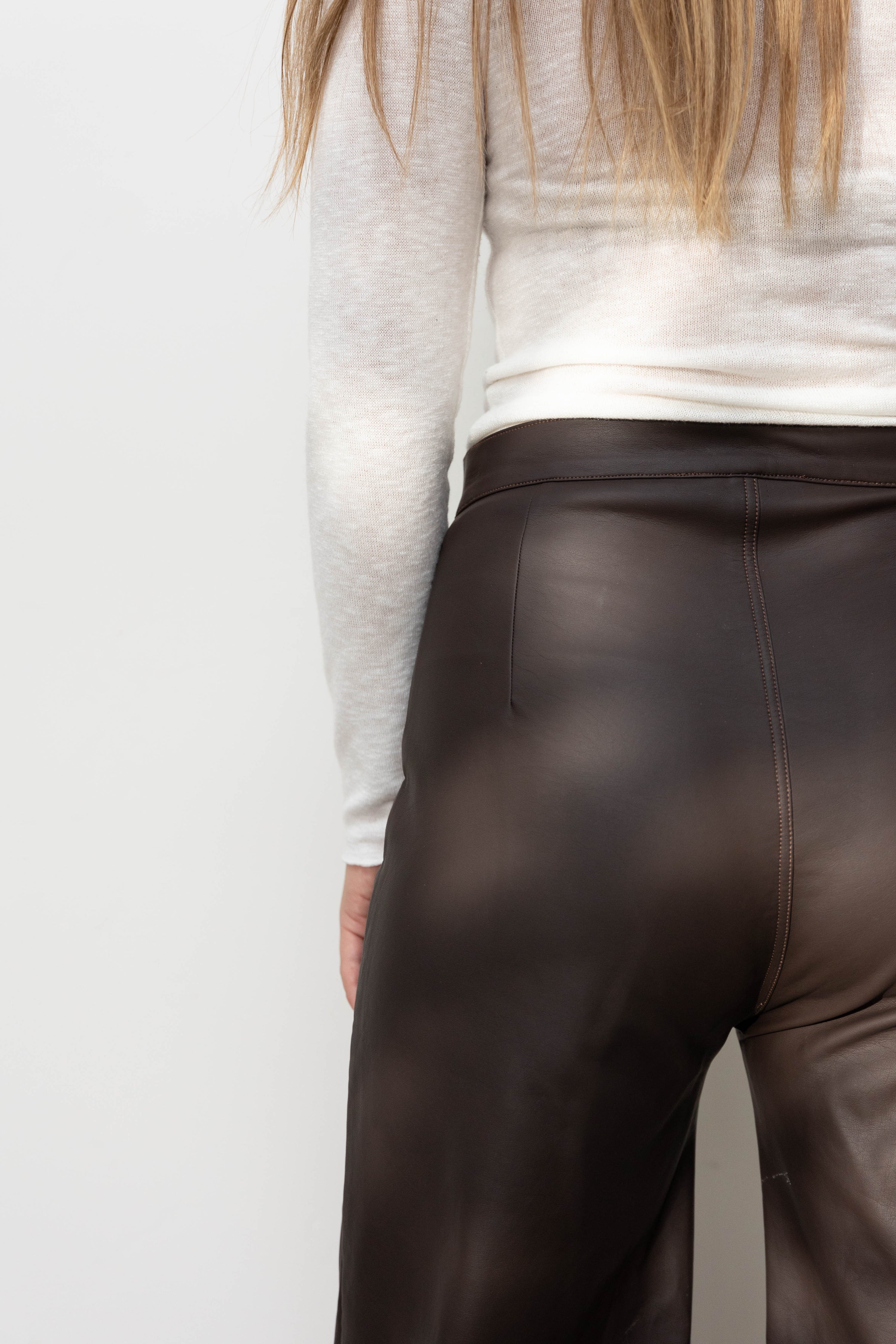 Brown Faux Leather Pant
