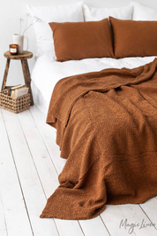 Queen Linen Waffle Coverlet
