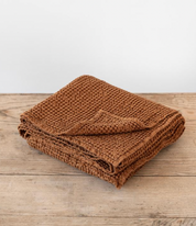 Queen Linen Waffle Coverlet