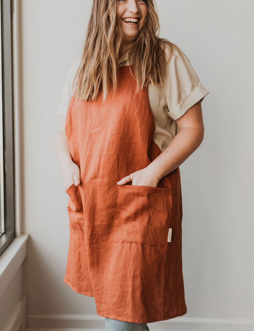 Linen Crossback Apron