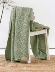 Waffle Linen Throw Blanket