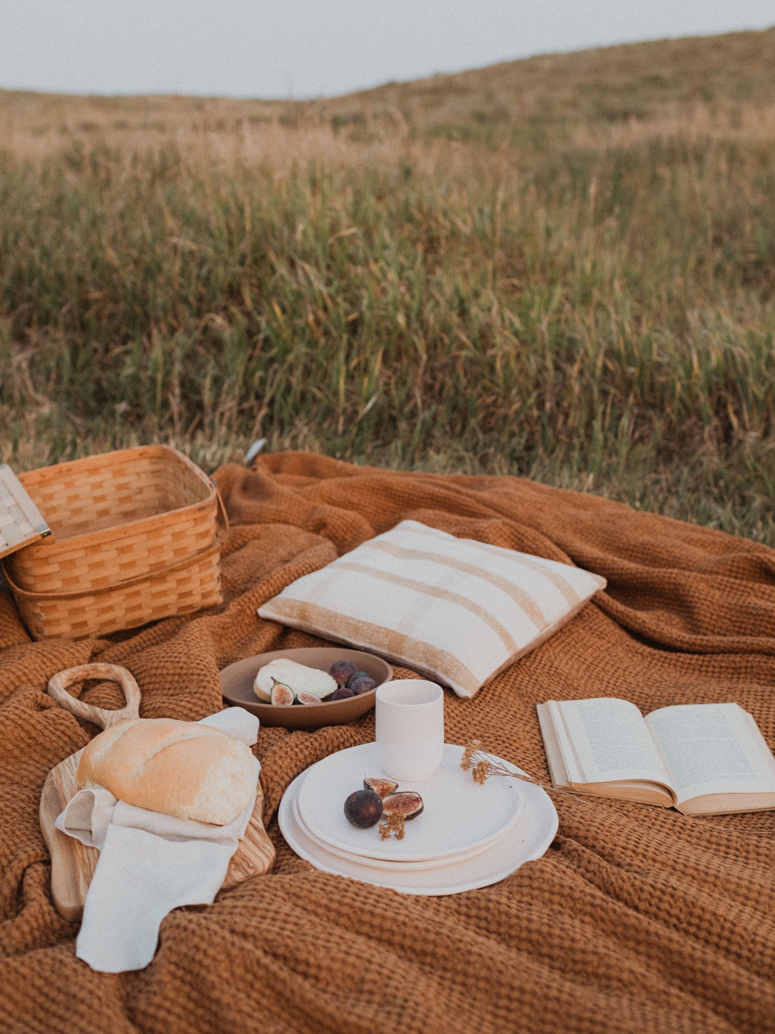 Waffle Linen Throw Blanket